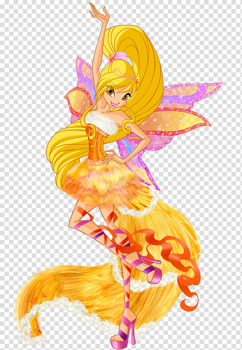 Stella Harmonix, yellow Winx character illustration transparent background PNG clipart