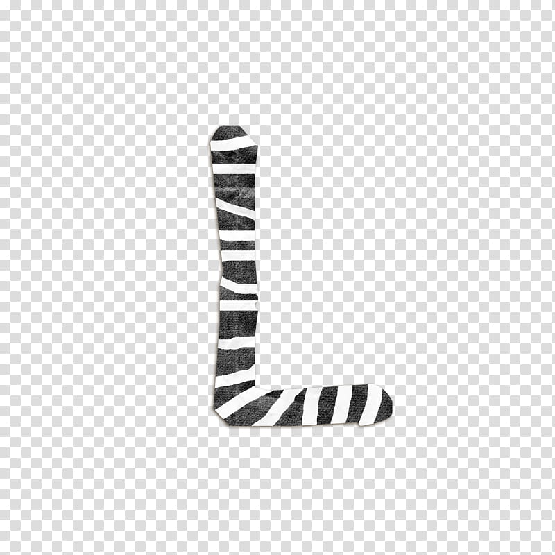 Freaky, black and white striped L illustration transparent background PNG clipart