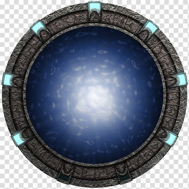 Stargate, round gray-framed blue gemstone transparent background PNG clipart