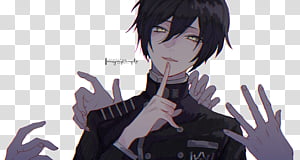 Render Black Haired Male Anime Character Transparent