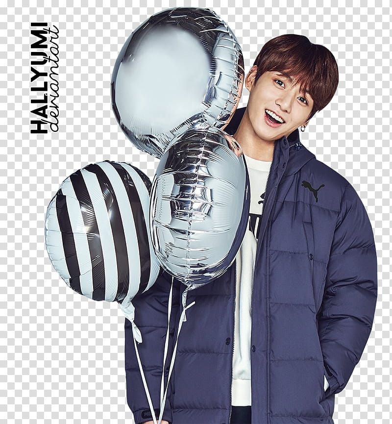 BTS, man holding balloons transparent background PNG clipart