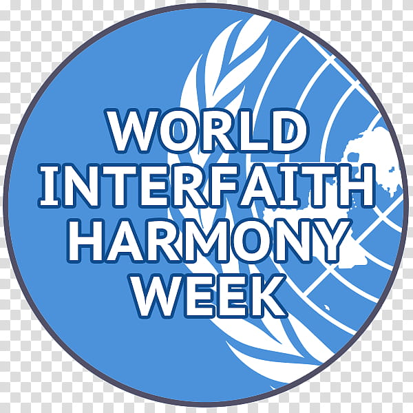 Poster, Logo, World Interfaith Harmony Week, Organization, Printing, Interfaith Dialogue, Harmony Day, Blue transparent background PNG clipart