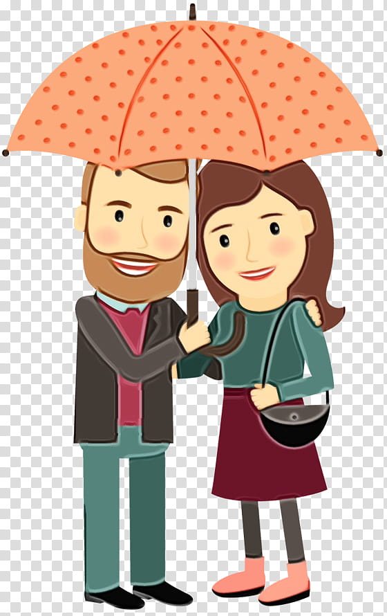 Couple Love, Cartoon, Hug, Happiness, Umbrella transparent background PNG clipart