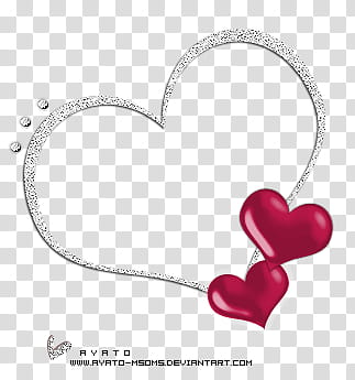 Frames , three heart-shaped illustrations transparent background PNG clipart