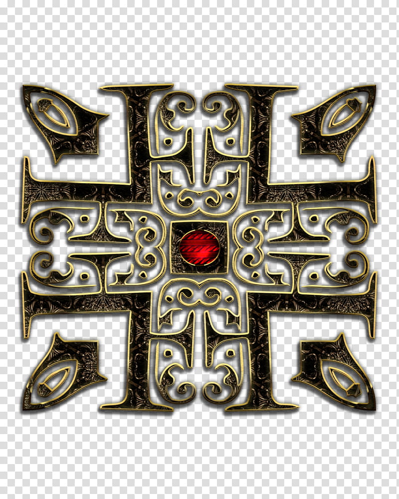 Medieval Cross, black, silver, and gold cross illustration transparent background PNG clipart