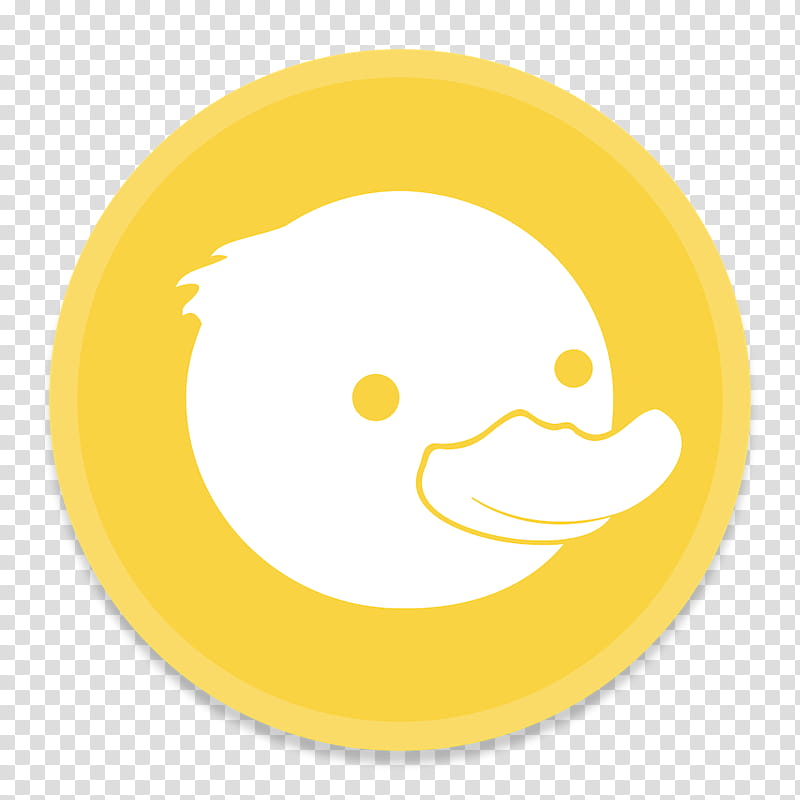 Button UI App One, white and yellow duckling logo art transparent background PNG clipart