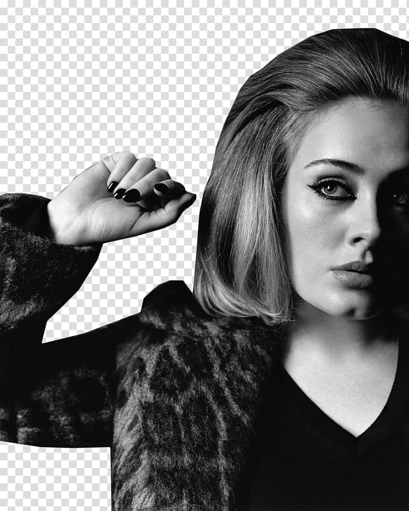 Adele, grayscale graphy Adele transparent background PNG clipart