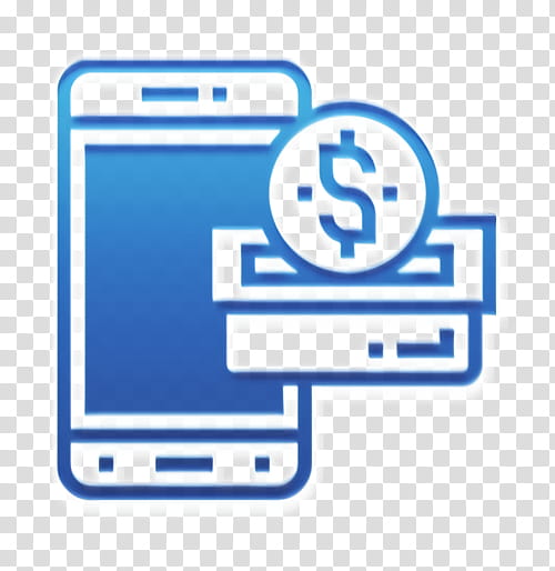 Digital Banking icon Smartphone payment icon, Line, Text, Technology, Electric Blue, Logo, Symbol, Sign transparent background PNG clipart