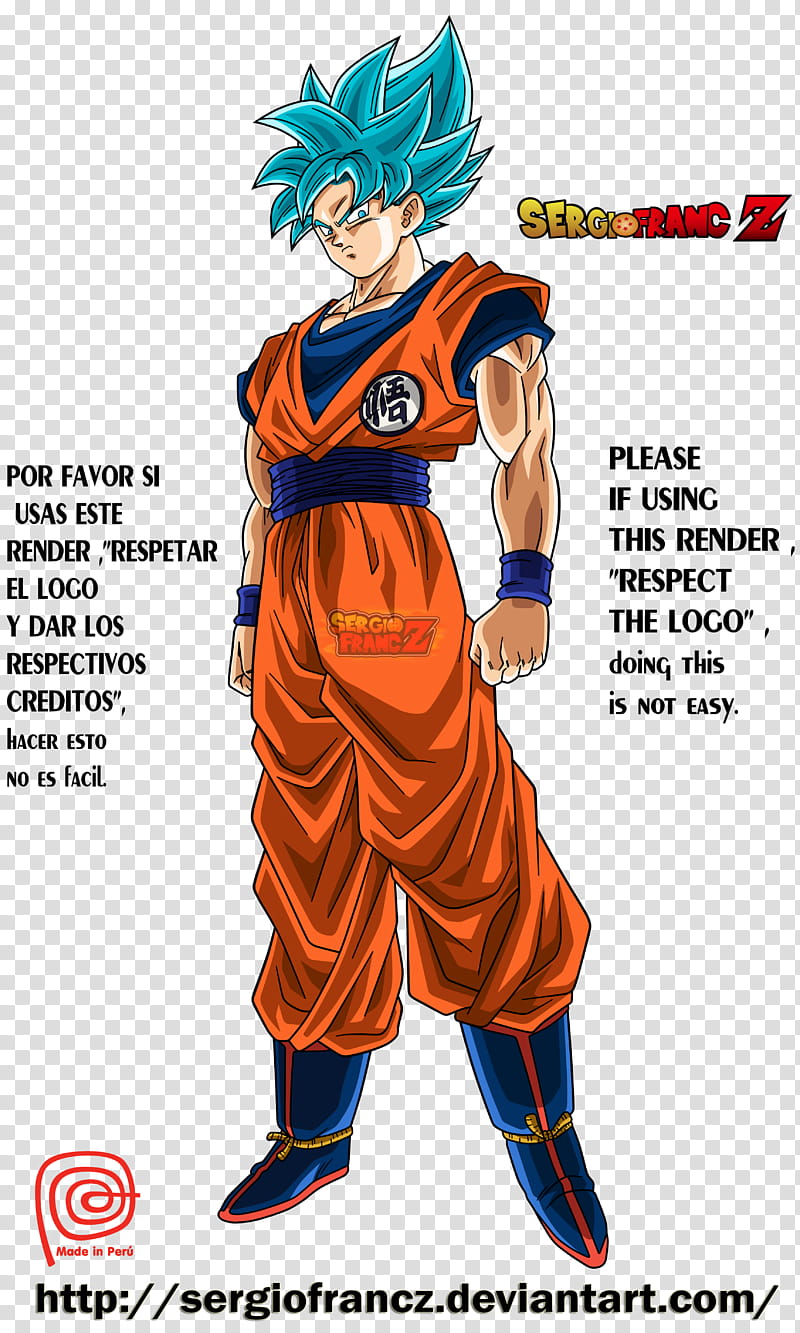 Son Goku Super Sayan Blue costume z transparent background PNG clipart