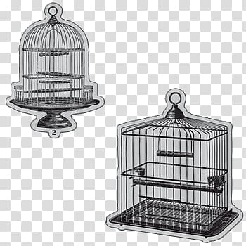 two birdcages transparent background PNG clipart