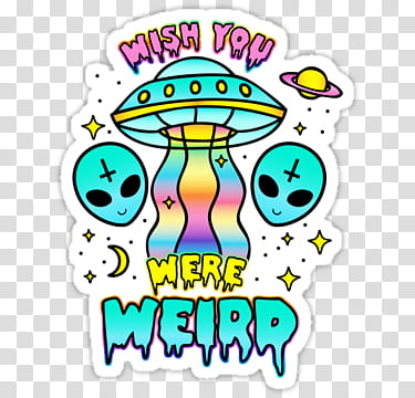 Aliens s, wish you were weird transparent background PNG clipart