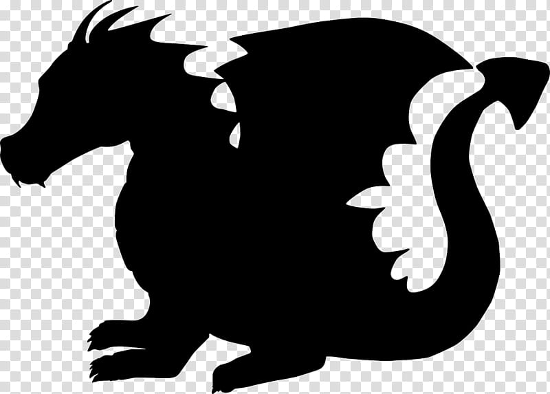 Dragon Logo, Silhouette, Cartoon, Drawing, Portrait, Head, Blackandwhite, Stencil transparent background PNG clipart