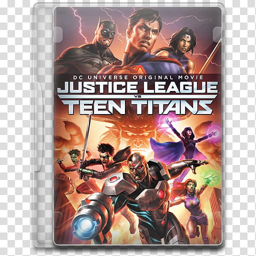 Movie Icon Mega , Justice League vs Teen Titans, Justice League versus Teen Titans poster transparent background PNG clipart