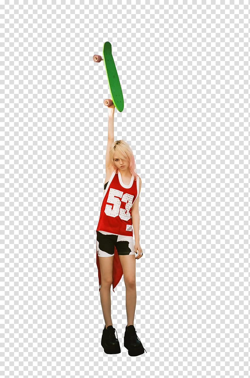 Charlotte Free, woman holding up cruiser board transparent background PNG clipart