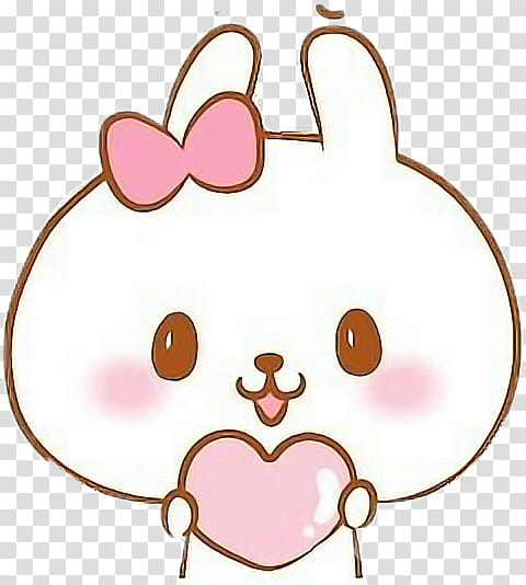 MOCHI SOFT, white rabbit holding heart emoji transparent ...