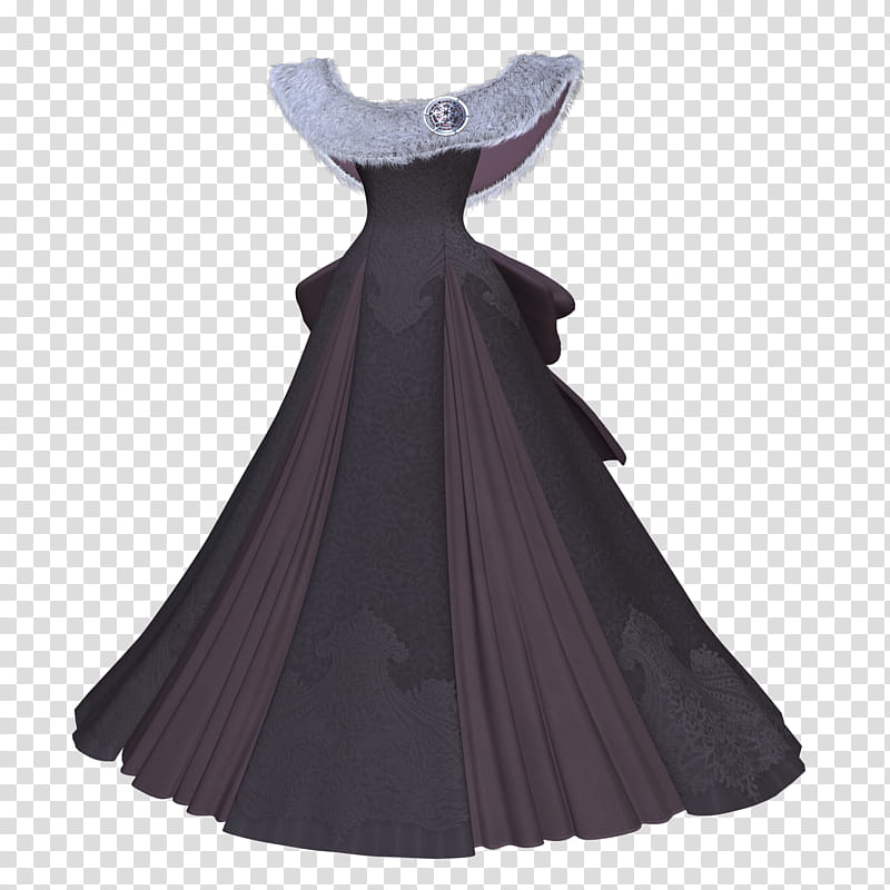 ANGELMOON , black and gray bertha-neckline flare maxi dress transparent background PNG clipart