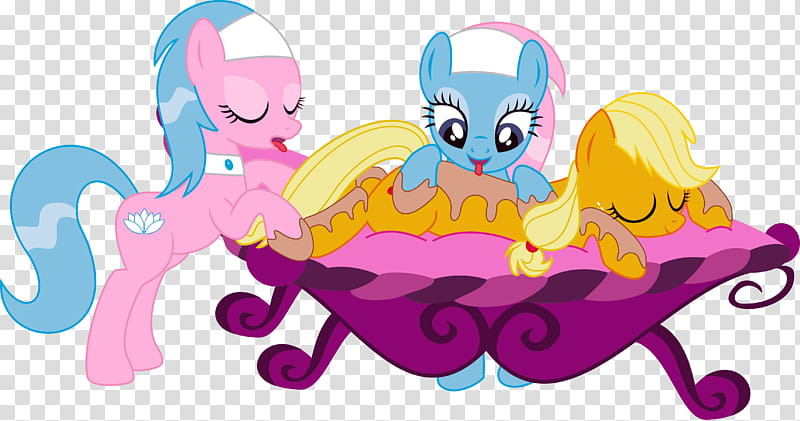 Candied apple, three My Little Pony on bathtub transparent background PNG clipart
