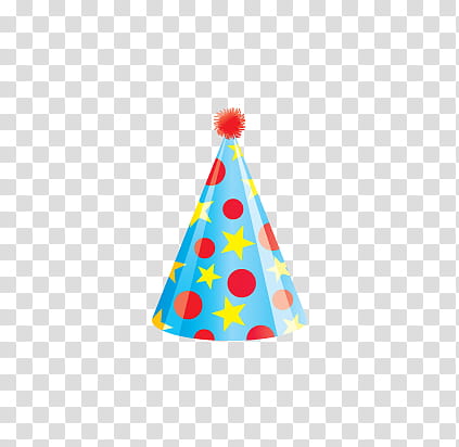 Birth Day Stuff s, blue and red party hat illustration transparent background PNG clipart