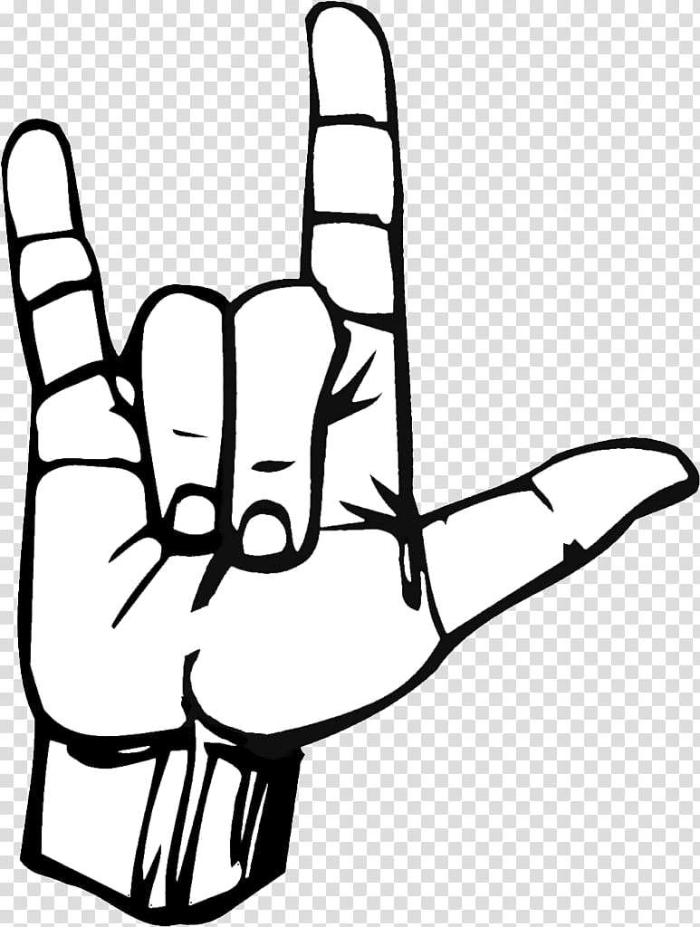 rock hand sign drawing