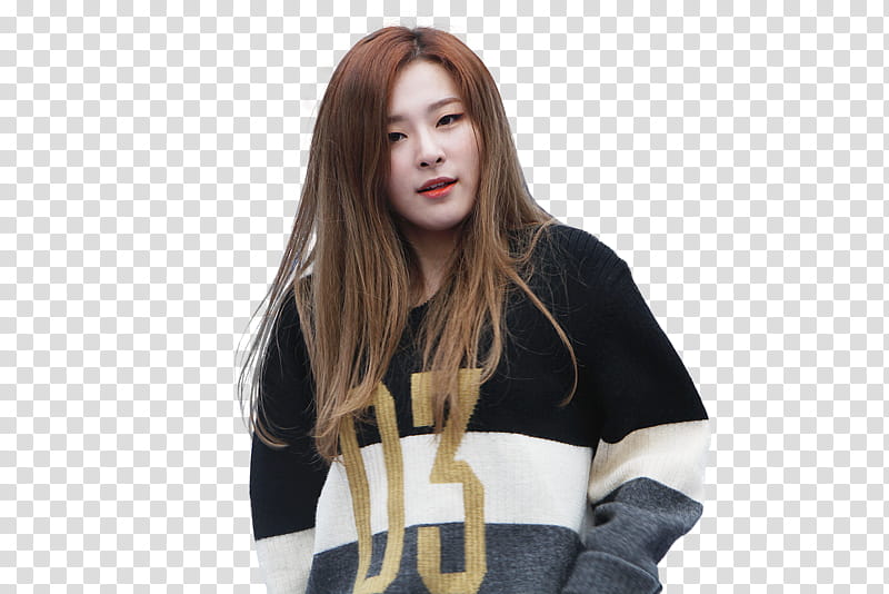 Red Velvet Seulgi, woman wearing gray, white, and black pullover hoodie ...