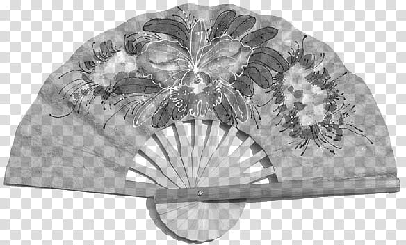 Paper Fans Stamps, grey flower graphic hand fan transparent background PNG clipart