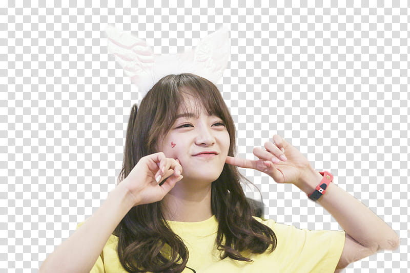 RENDER  S SEJEONG, woman touching her cheeks transparent background PNG clipart