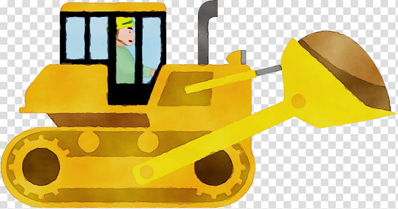 yellow construction equipment vehicle road roller bulldozer, Watercolor, Paint, Wet Ink, Automotive Wheel System, Compactor transparent background PNG clipart