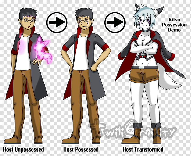 Kitsu Possession Demo, male animated character arts transparent background PNG clipart