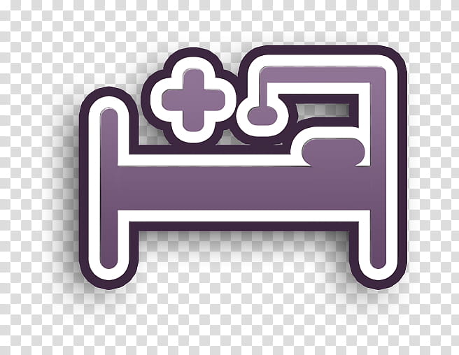 Bed icon Medical Elements icon, Text, Violet, Purple, Logo, Line, Material Property, Label transparent background PNG clipart