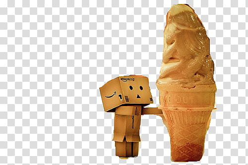 Danbo y helado, ice cream on cone transparent background PNG clipart
