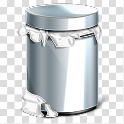 influens icons, Recycle-Bin-(full), stainless steel bin transparent background PNG clipart