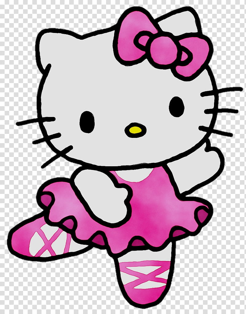 Hello Kitty Pink Cat Sanrio Ballet Kawaii Cuteness Sticker Cartoon Transparent Background Png Clipart Hiclipart