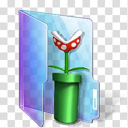 super mario icons , folder incoming piranha, Super Mario flytrap plant-printed folder illustration transparent background PNG clipart