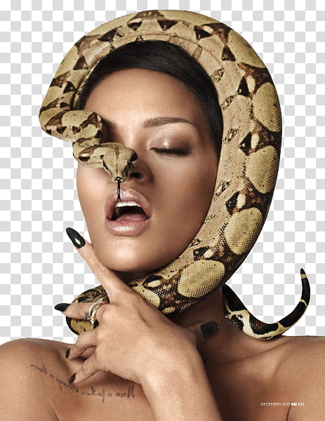 Rihanna , Rihanna with snake transparent background PNG clipart