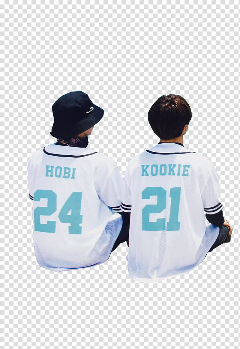 Hobi and Kookie sitting while facing back transparent background PNG clipart