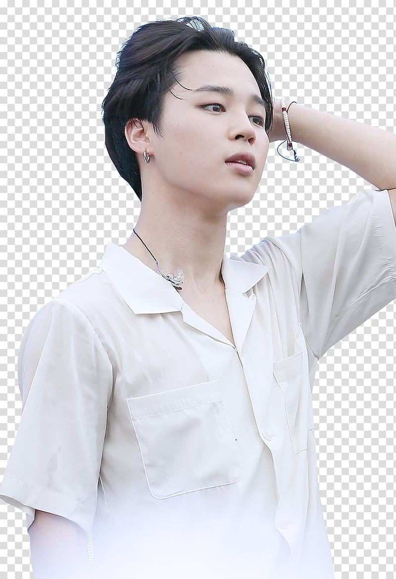 Jimin BTS, man holding his head while standing transparent background PNG clipart