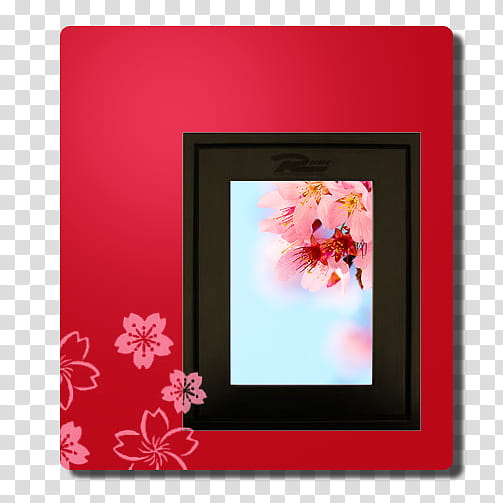 Sakura OS Icons, filetype, floral frame illustration transparent background PNG clipart