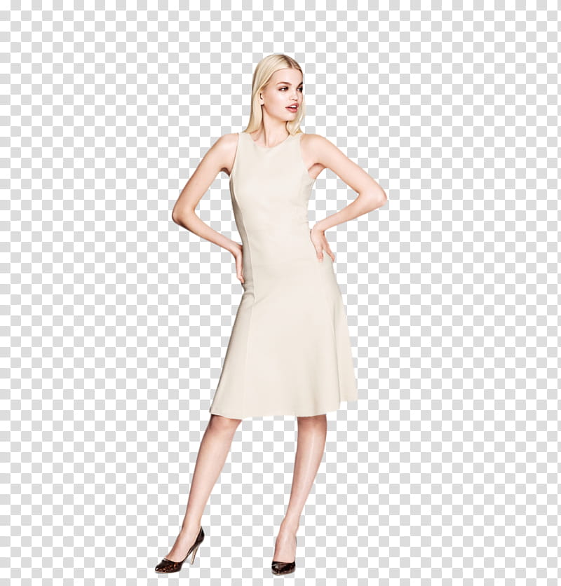 Daphne Groeneveld , woman wearing white crew-neck sleeveless dress transparent background PNG clipart