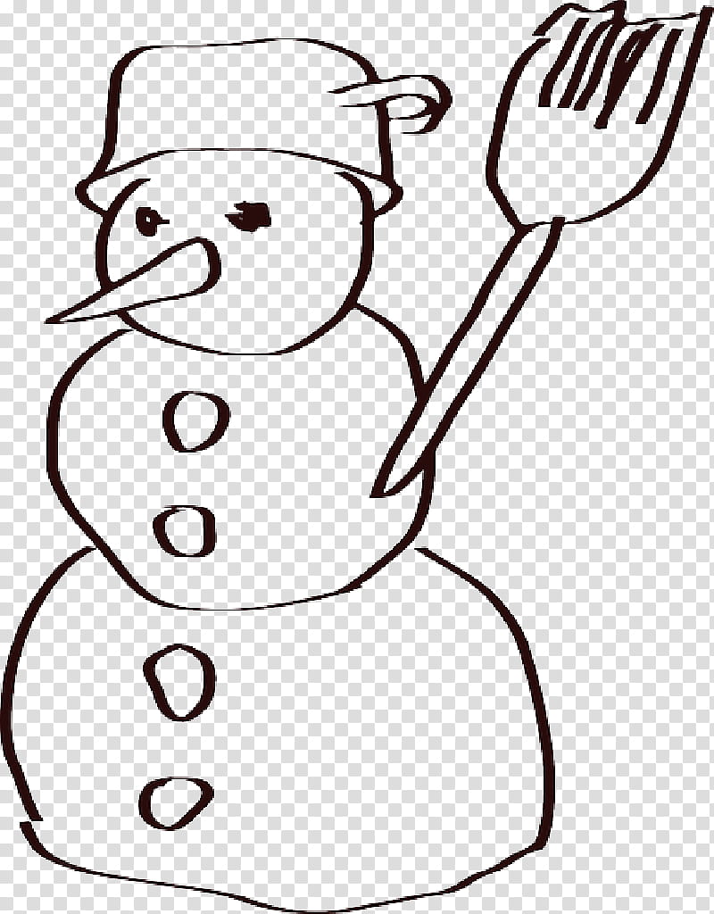 Christmas Snowman, Christmas Day, Drawing, Line Art, Frosty The Snowman, Coloring Book, Head, Cartoon transparent background PNG clipart
