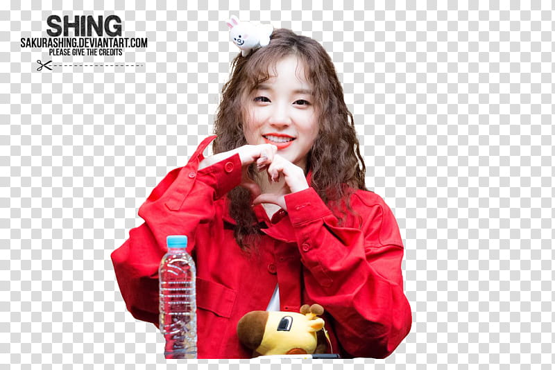 Yuqi G I DLE, smiling woman in red jacket transparent background PNG clipart
