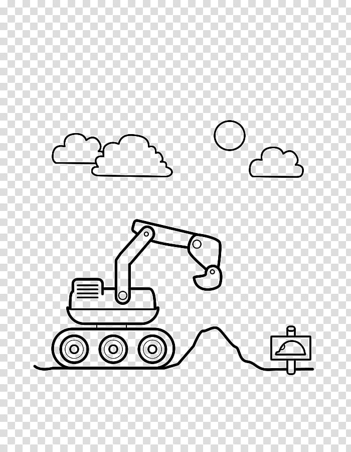Book Drawing Kleurplaat Child Paper Ausmalbild Tractor Excavator Idea Transparent Background Png Clipart Hiclipart