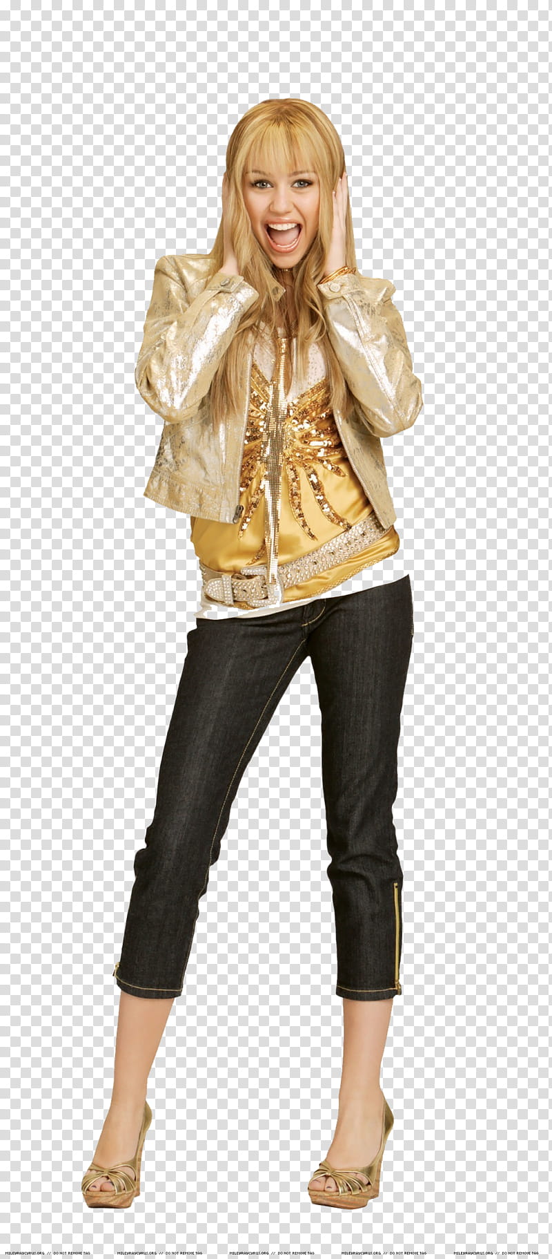 women's gold-colored jacket and black pants transparent background PNG clipart