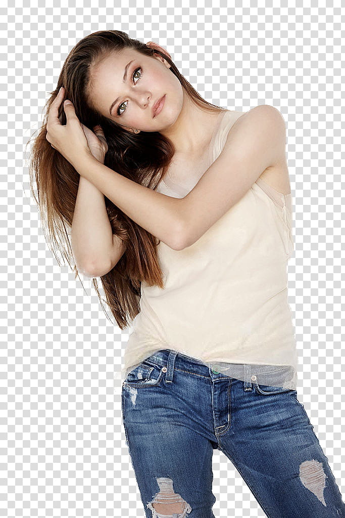 MACKENZIE FOY, woman holding her hair transparent background PNG clipart