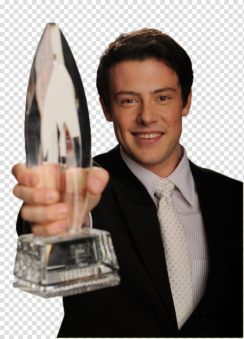 glee , man holding crystal clear trophy transparent background PNG clipart