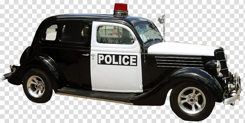 Gangsters s, vintage black and white police car illustration transparent background PNG clipart