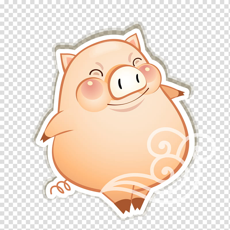 Pig, Wild Boar, Cartoon, cdr, Chinese Zodiac, Nose, Snout, Sticker transparent background PNG clipart