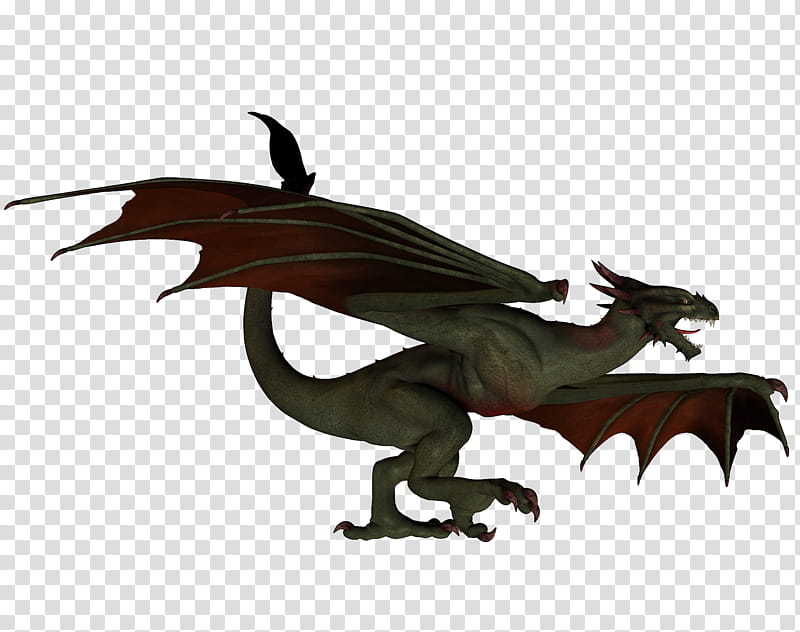 E S Dragon Wyvern, green and red dragon illustration transparent background PNG clipart