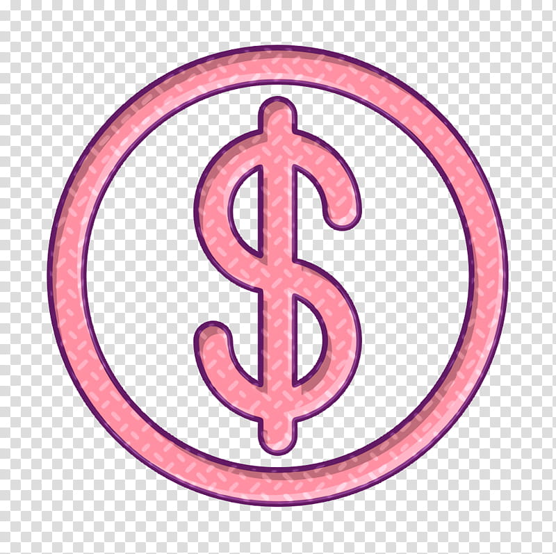 Dollar Sign Icon, Business Icon, Coin Icon, Dollar Icon, Finance Icon, Money Icon, Number, Pink M transparent background PNG clipart