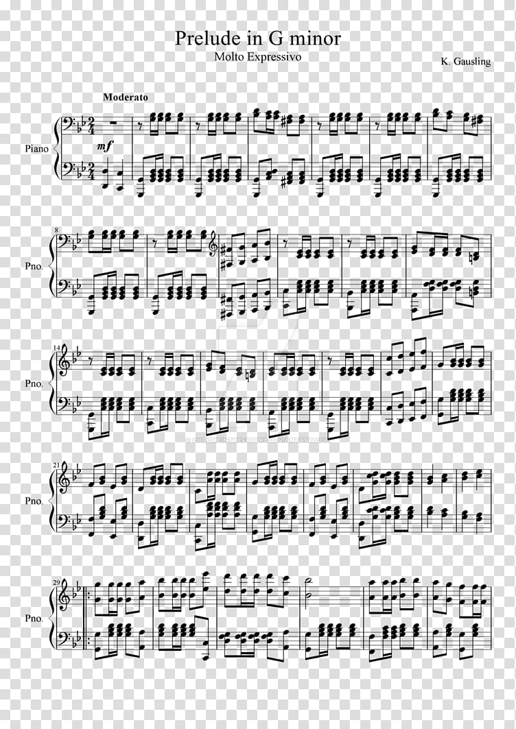 Prelude in G minor (Page , Original composition) transparent background PNG clipart