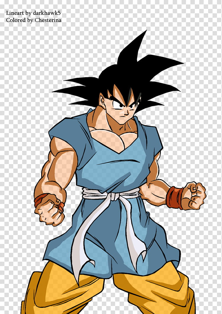 Son Goku colored transparent background PNG clipart